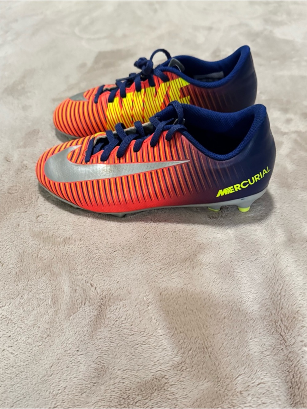 Nike Mercurial Soccer Cleats - Orange, Navy, Yellow